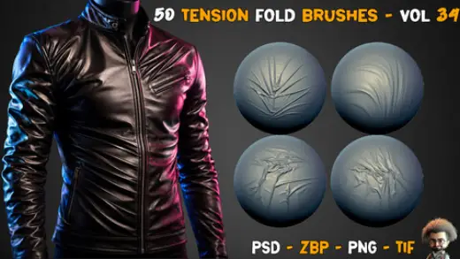 50 Tension Fold Brushes - Vol 34 — Photoshop brush