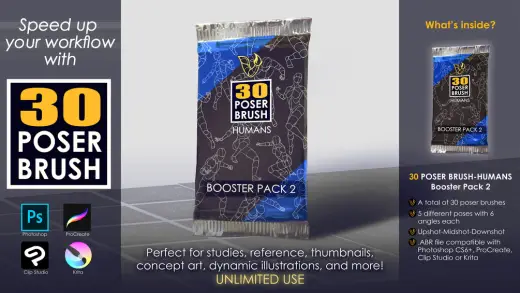 30 Poser Brush - Humans Booster Pack 2 — Photoshop brush
