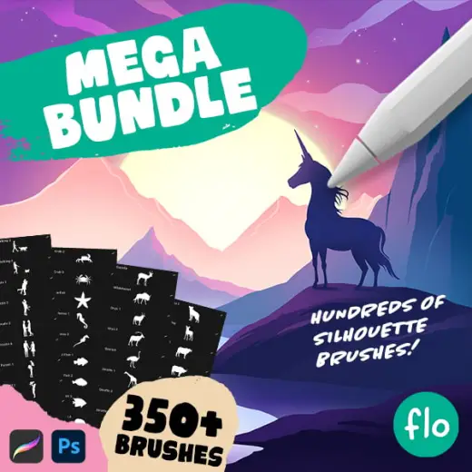 Silhouette Stamp Brush MEGA Value Bundle - for Procreate & Photoshop — Procreate & Photoshop brush
