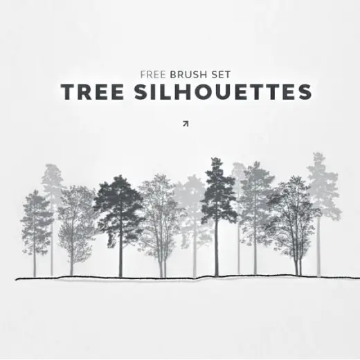 Basic Tree Silhouettes - Brush Set for PS — Photoshop brush
