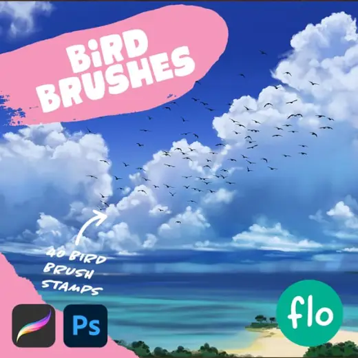 Amazing Bird Brushes for Procreate + Photoshop — Procreate & Photoshop brush