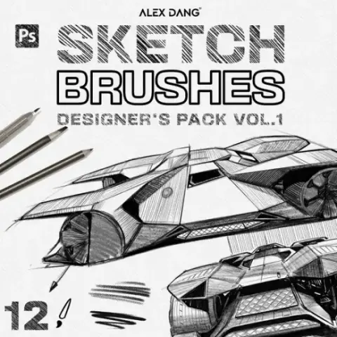 Sketch Brushes — Designer's Pack Vol.1 | Alex Dang — Photoshop brush