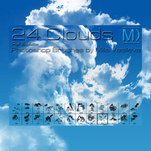 24 Free Clouds PS Brushes — Procreate, Photoshop & Krita brush