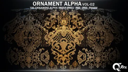 Ornament Alpha - VOL02 | 200 Alpha Brush (4K PSD , PNG & Jpeg) — Photoshop brush