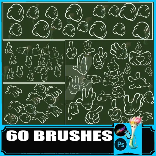 60 Hand Brush: PS and Procreate — Procreate & Photoshop brush