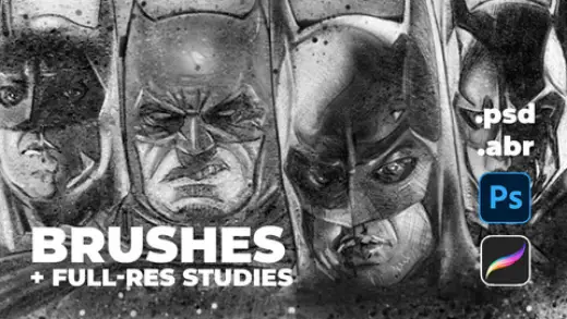 Brushes + Full-Res Studies — Procreate & Photoshop brush