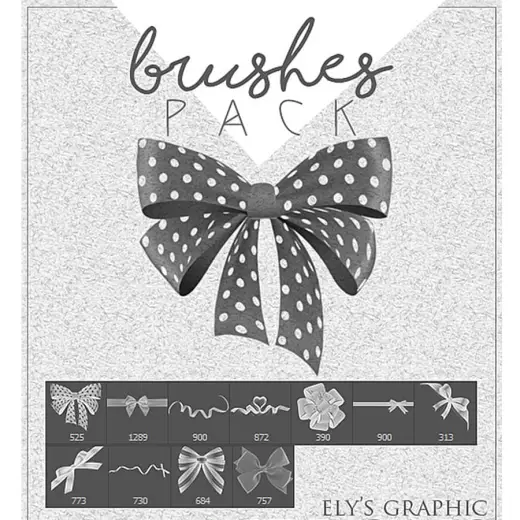 11 Cute Ribbons — Procreate, Photoshop & Krita brush