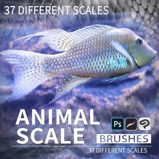 37 Animal Scale Brushes for ClipStudioPaint/Photoshop/Procreate — Procreate, Photoshop & Clip Studio Paint brush