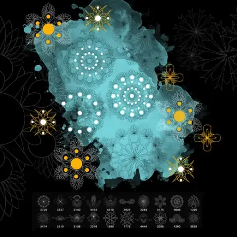 20 Abstract Ornaments Brushes — Procreate, Photoshop & Krita brush