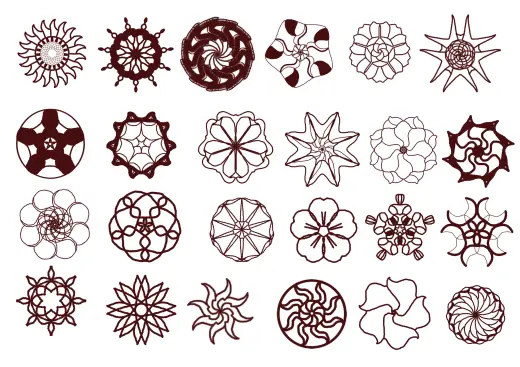 Decorative shapes brushes — Photoshop & Krita brush