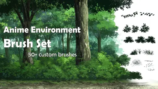 Anime Environment  Brush Set — Photoshop brush