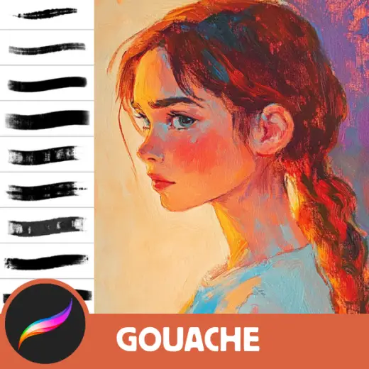Ultimate Gouache Brush Set for Procreate - 13 Realistic Gouache Texture Brushes for Digital Art, Anime, and Comics — Procreate brush