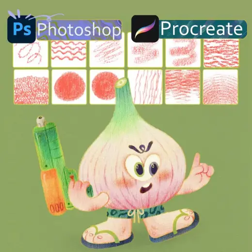[Procreate + Photoshop]鉛筆ブラシ2.0  28本 — Procreate & Photoshop brush