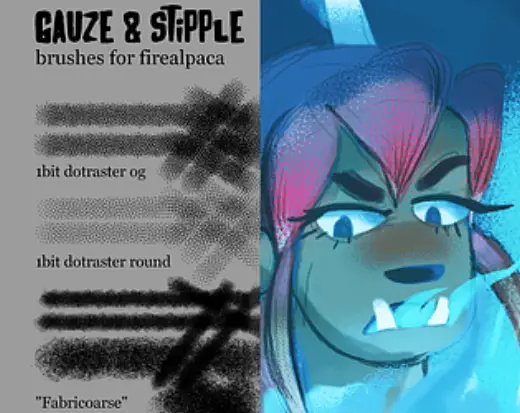 4nnih6's Dotraster - Gauze and Stipple brushes [Firealpaca, Krita] — Krita brush