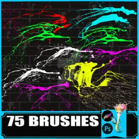 75 Paint Splatter: PS and Procreate stamps — Procreate & Photoshop brush