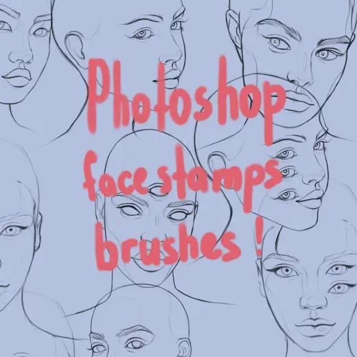 Easy face 2 brushes (photoshop) — Photoshop brush