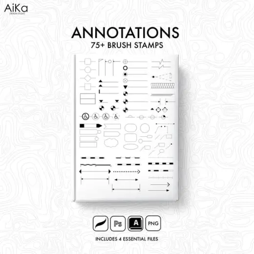 Essential Annotations Brush Pack (Procreate, Photoshop, Autocad, Png) — Procreate & Photoshop brush
