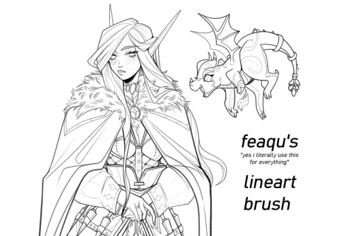 FEAQU's Basic B*tch Lineart Brush For CSP — Clip Studio Paint brush
