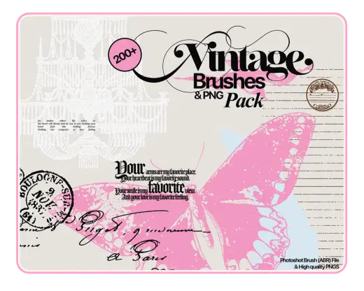 Free 200+ Vintage Brushes and PNG Pack — Photoshop brush