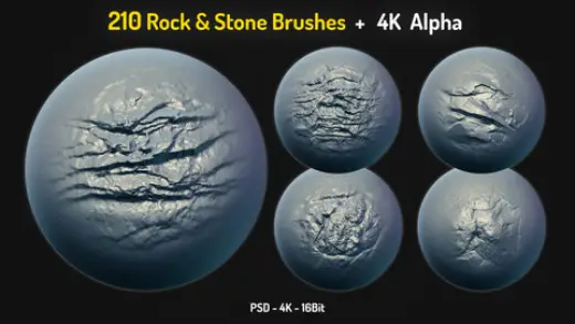 Rock Brushes + 4K Alphas - Vol 2 — Photoshop brush