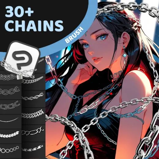 Chain and Jewelry Brushes for Clip Studio Paint — Clip Studio Paint brush