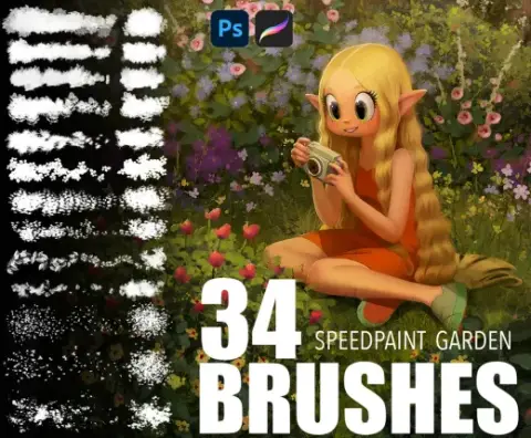 Garden brushes for speedpaint. — Photoshop brush