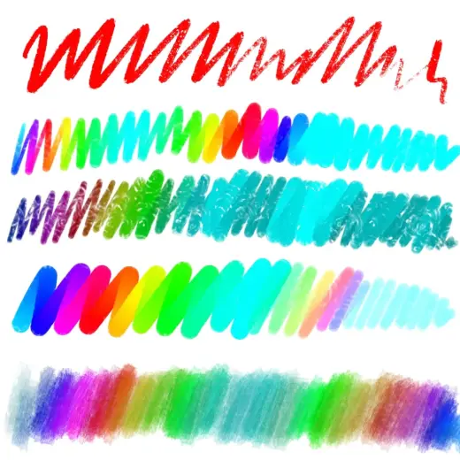 Rainbow brushes (and a skrungly one) — Krita brush