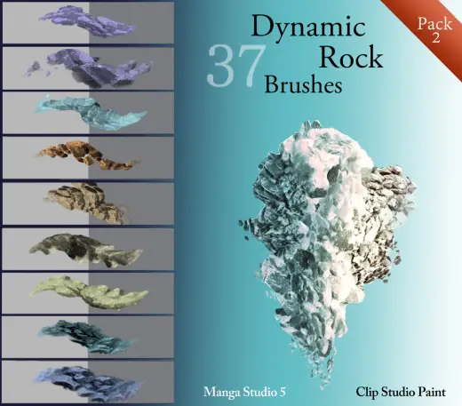 Dynamic Rock Brushes - Pack 2 — Clip Studio Paint brush