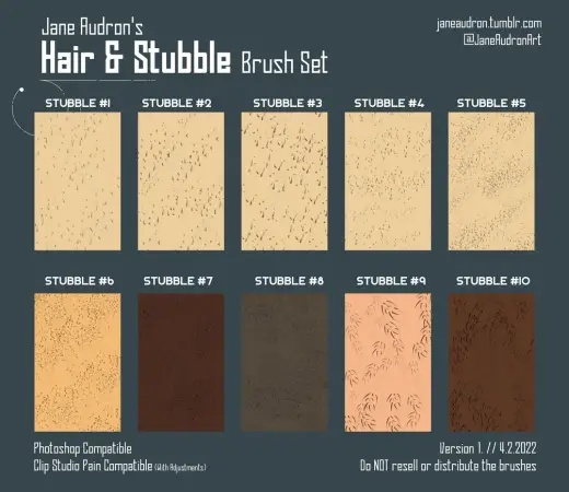 Hair & Stubble Brush Set — Photoshop brush