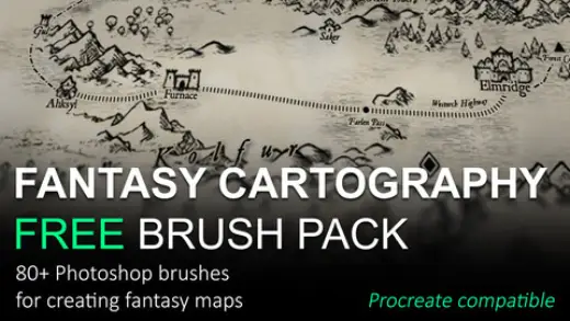 Fantasy Cartography Brushes - Essentials — Procreate & Photoshop brush