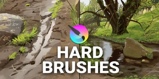 Following some mild interest from the last painting I posted: Get my "hard brushes" pack for free 🖌️ (link in comments) — Krita brush