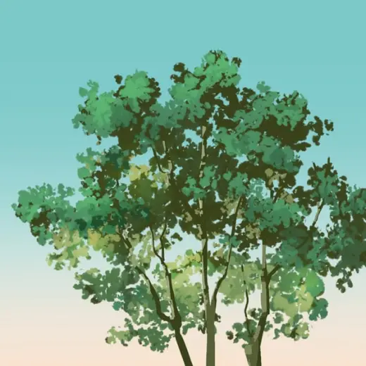 【PHOTOSHOP】GHIBLI STYLE TREE BRUSH — Photoshop brush