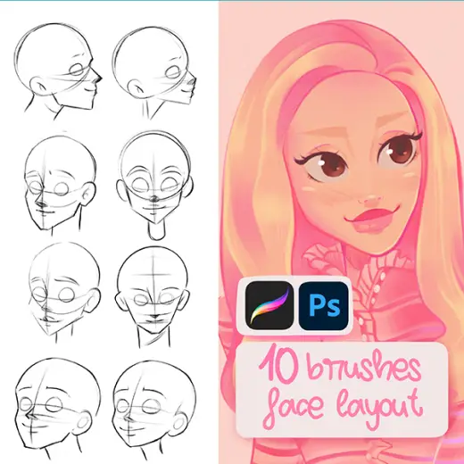 Facial layout Brushes — Photoshop brush